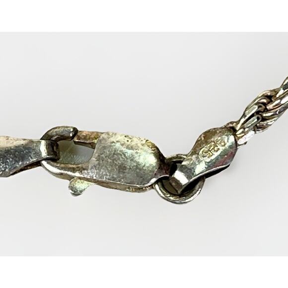 Vintage Taxco Sterling Silver Inlay Pendant Necklace – Coral Onyx Turquoise- 27” - Picture 16 of 16